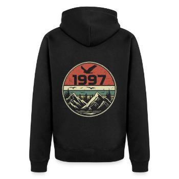 Vintage 1997 Classic 1997 Retro 1997 Gift 1997 - Unisex Premium Organic Zip Hoodie - black - Back - Nico (187cm)