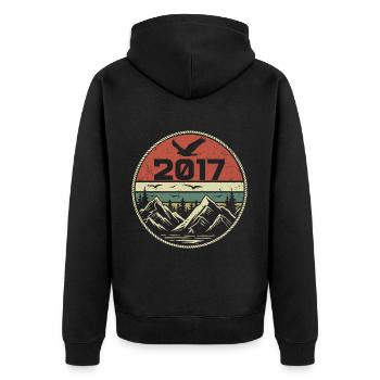 Vintage 2017 Classique 2017 rétro 2017 Cadeau 2017 - Veste à capuche bio Premium Unisexe - noir - Dos - Nico (187cm)