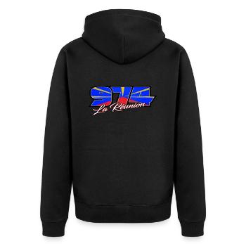 974 La Réunion Mavéli Mod 2X - Veste à capuche bio Premium Unisexe - noir - Dos - Nico (187cm)