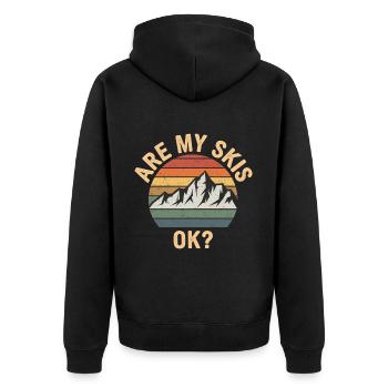 Are My Skis Ok 16 - Unisex Premium Bio Zip Hoodie - Schwarz - Hinten - Nico (187cm)