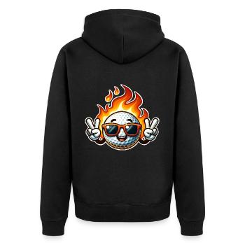 Golf Flames Balle de golf de feu - Veste à capuche bio Premium Unisexe - noir - Dos - Nico (187cm)