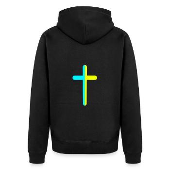 Croix Crucifix Croix Croix Ukraine - Veste à capuche bio Premium Unisexe - noir - Dos - Nico (187cm)