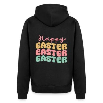 Joyeuses Pâques - Veste à capuche bio Premium Unisexe - noir - Dos - Nico (187cm)