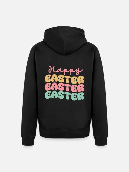 Happy Easter - Unisex Premium Bio Zip Hoodie - Schwarz