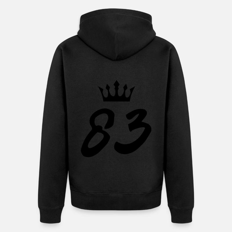 83 Couronne numérique - Veste à capuche bio Premium Unisexe - noir