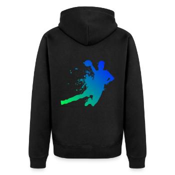 Handball Joueuses de handball Jeux de handball féminin - Veste à capuche bio Premium Unisexe - noir - Dos - Nico (187cm)