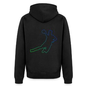 Jeux de handball masculins Joueuses de handball Handballeuses - Veste à capuche bio Premium Unisexe - noir - Dos - Nico (187cm)