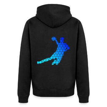 Handball Players Handball Handball Handball Men - Unisex Premium Organic Zip Hoodie - black - Back - Nico (187cm)