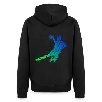 Joueurs de handball Handball Handball Handball féminin - Veste à capuche bio Premium Unisexe - noir - Dos - Nico (187cm)