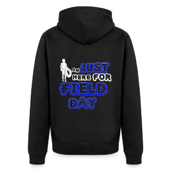 I'm Just Here For Field Day 19 - Unisex Premium Organic Zip Hoodie - black - Back - Nico (187cm)