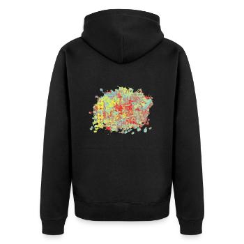 Splash Jaune - Veste à capuche bio Premium Unisexe - noir - Dos - Nico (187cm)