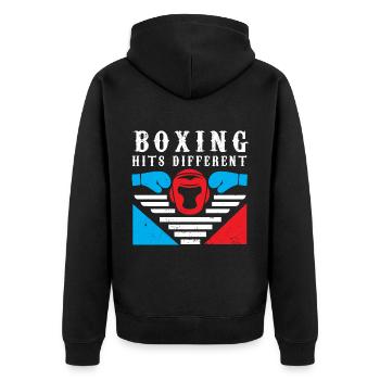 Boxe Boxer Gants de boxe Boxing Club de boxe Club de boxe - Veste à capuche bio Premium Unisexe - noir - Dos - Nico (187cm)