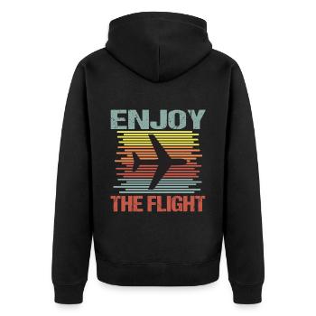 Airplane Fly Vacation - Veste à capuche bio Premium Unisexe - noir - Dos - Nico (187cm)