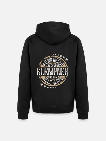 Klempner - Unisex Premium Bio Zip Hoodie - Schwarz