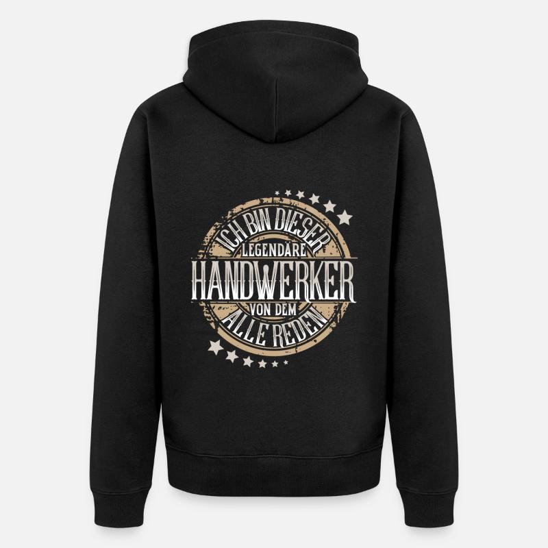 Handwerker - Unisex Premium Bio Zip Hoodie - Schwarz