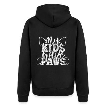 mes enfants ont des pattes - Drôles de dictons de chat - Veste à capuche bio Premium Unisexe - noir - Dos - Nico (187cm)