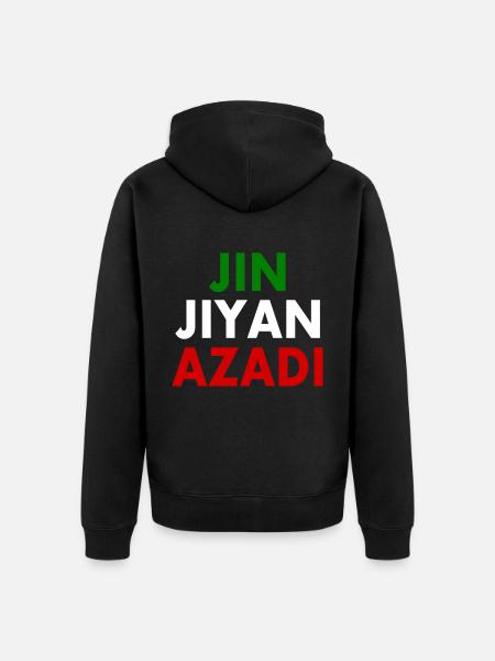 jin jiyan azadi - Unisex Premium Organic Zip Hoodie - black
