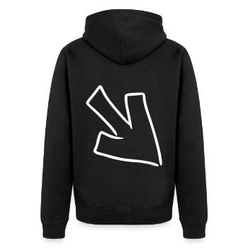 Flèche dessin esquisse blanc - Veste à capuche bio Premium Unisexe - noir - Dos - Nico (187cm)