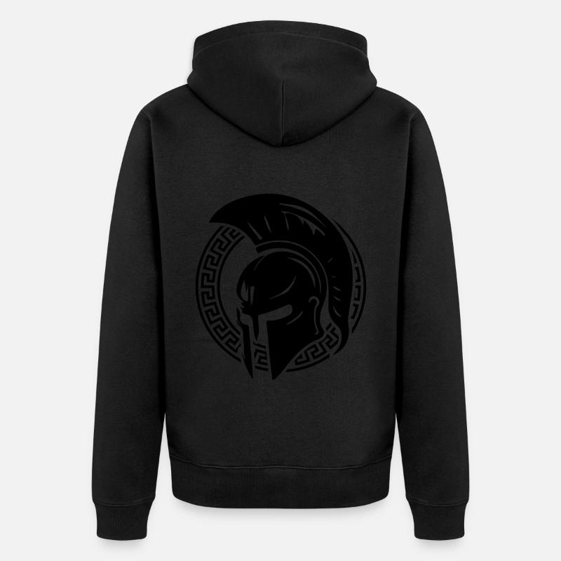Casque Spartan Gladiator Sparta - Veste à capuche bio Premium Unisexe - noir