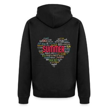 summer - Unisex Premium Bio Zip Hoodie - Schwarz - Hinten - Nico (187cm)