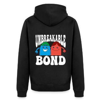 Best Friends Best Buds Best Friend - Unisex Premium Organic Zip Hoodie - black - Back - Nico (187cm)