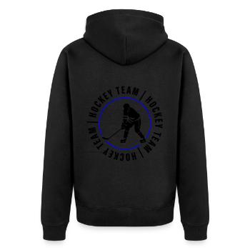 Joueurs de club de l’équipe de hockey sur glace - Veste à capuche bio Premium Unisexe - noir - Dos - Nico (187cm)