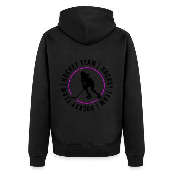 Joueur de club de l’équipe de hockey sur glace - Veste à capuche bio Premium Unisexe - noir - Dos - Nico (187cm)