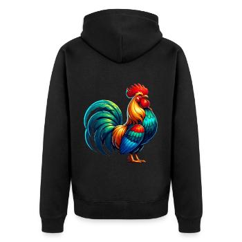 Belle image de coq - Veste à capuche bio Premium Unisexe - noir - Dos - Nico (187cm)