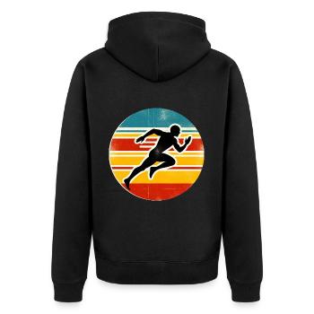 Sprinter - Athlétisme - Veste à capuche bio Premium Unisexe - noir - Dos - Nico (187cm)