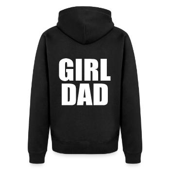Girl dad - Unisex Premium Bio Zip Hoodie - Schwarz - Hinten - Nico (187cm)