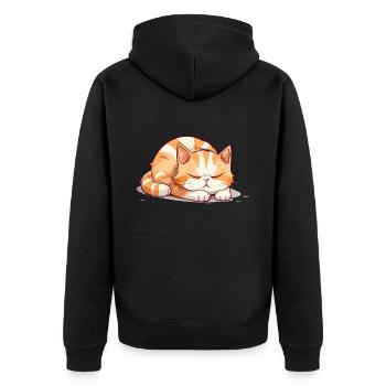 Chat Sleeping Sleep Shirt Pyjama Chemise De Nuit - Veste à capuche bio Premium Unisexe - noir - Dos - Nico (187cm)