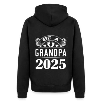 Futur grand-père 2025, Être grand-père 2025 - Veste à capuche bio Premium Unisexe - noir - Dos - Nico (187cm)
