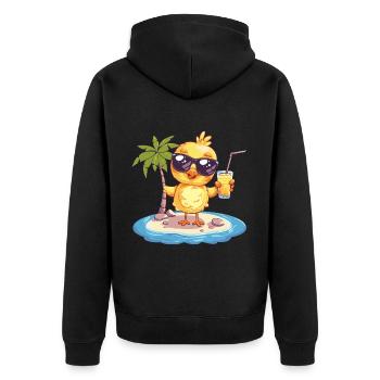 Chicken Summer Beach Vacation - Unisex Premium Organic Zip Hoodie - black - Back - Nico (187cm)