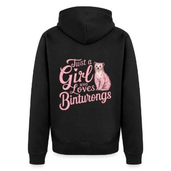 Binturong Bearcat Gift - Unisex Premium Organic Zip Hoodie - black - Back - Nico (187cm)
