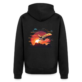 Up, Up, and Laughles : un avion de dessin animé amusant Tak - Veste à capuche bio Premium Unisexe - noir - Dos - Nico (187cm)