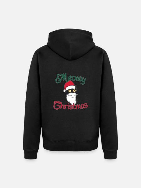 Weihnachtskatze meowy Christmas Katzen Xmas - Ekologisk premiumluvjack unisex - svart