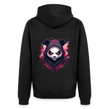 Panda ninja maléfique - Veste à capuche bio Premium Unisexe - noir - Dos - Nico (187cm)