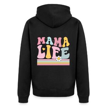 Vie de maman - Veste à capuche bio Premium Unisexe - noir - Dos - Nico (187cm)