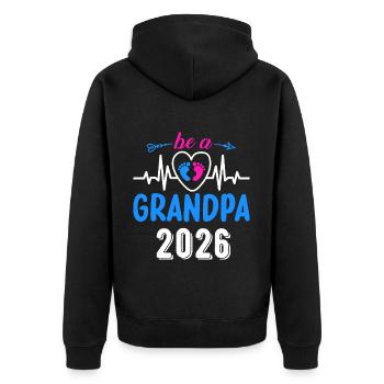 Devenez un grand-père 2026 avec le cœur et les pieds - Veste à capuche bio Premium Unisexe - noir - Dos - Nico (187cm)
