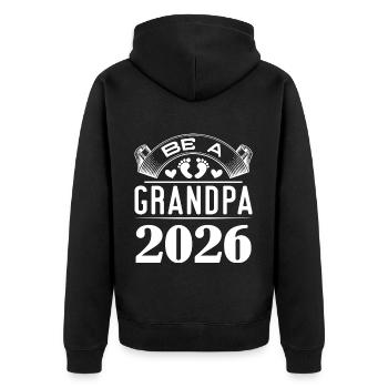 Becoming a Grandpa 2026: A New Adventure - Unisex Premium Organic Zip Hoodie - black - Back - Nico (187cm)