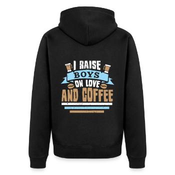 Coffee Espresso Morning Coffee Drinker Americano - Veste à capuche bio Premium Unisexe - noir - Dos - Nico (187cm)