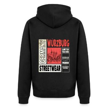Würzburg Allemagne City Skyline Home Amour - Veste à capuche bio Premium Unisexe - noir - Dos - Nico (187cm)