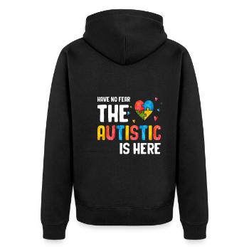 Autism Gift Autistic Asperger ADHD Autism - Unisex Premium Organic Zip Hoodie - black - Back - Nico (187cm)