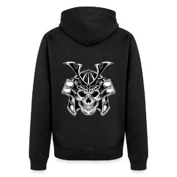 Skull Skull Horror Skeleton Halloween Geisha - Unisex Premium Organic Zip Hoodie - black - Back - Nico (187cm)