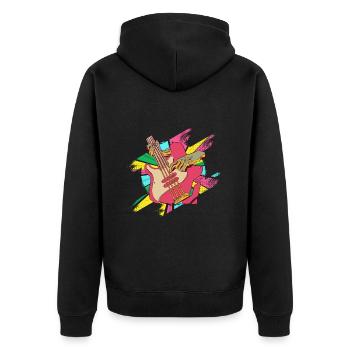 Basse Basse Bassiste Instrument de Musique Jouer Pop Art - Veste à capuche bio Premium Unisexe - noir - Dos - Nico (187cm)