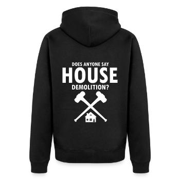 Conception de démolition de maisons et rénovation de maisons - Veste à capuche bio Premium Unisexe - noir - Dos - Nico (187cm)