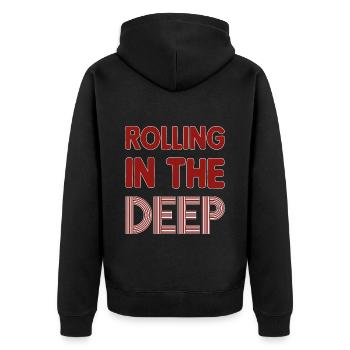 Rolling in the Deep - Veste à capuche bio Premium Unisexe - noir - Dos - Nico (187cm)
