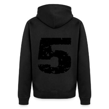 Maillot 5 numéros - Veste à capuche bio Premium Unisexe - noir - Dos - Nico (187cm)