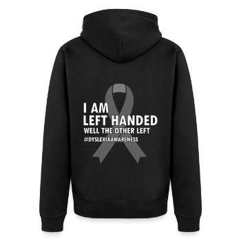 Dyslexia Interventionist for Dyslexia - Unisex Premium Organic Zip Hoodie - black - Back - Nico (187cm)
