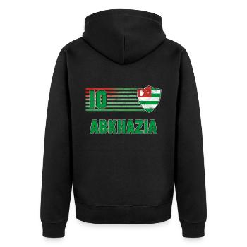 Abkhazia Football Team - Unisex Premium Organic Zip Hoodie - black - Back - Nico (187cm)